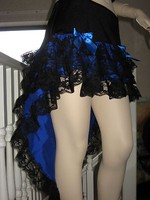 Blue,black Soft Silk Burlesque Long Fishtail Lace Skirt,goth,rock,gift,party Blue,black Soft Silk Burlesque Long Fishtail Lace Skirt,goth,rock,gift,party