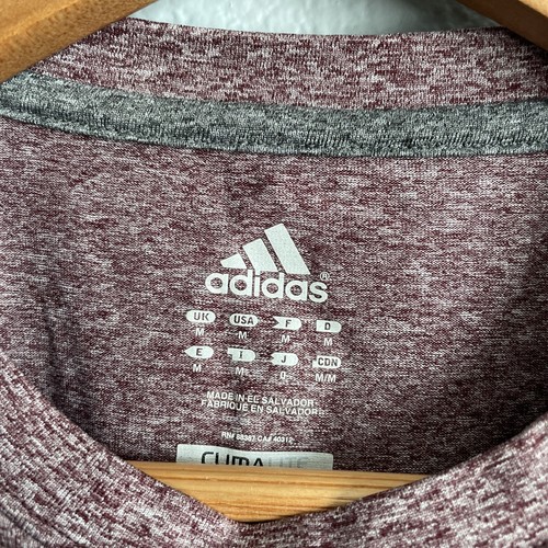 Adidas ClimaliteMens Medium Red Short Sleeve Crewneck Athletic T Shirt - Picture 3 of 6