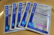 5x PHYTO PHYTOKERATINE REPARATIVE SHAMPOO PACKETS .40 oz. / 12 ml each NEW