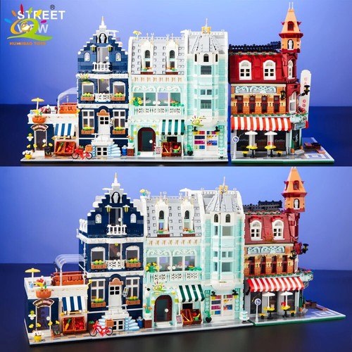HUIQIBAO Toys MOC City Corner Coffee Shop Architecture Style Street View Micro B - Bild 2 von 16