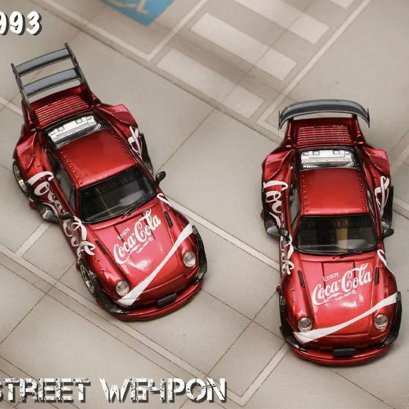 SW 1:64 Red Coke 911 RWB 993 Racing Sports Model Diecast Metal Car New