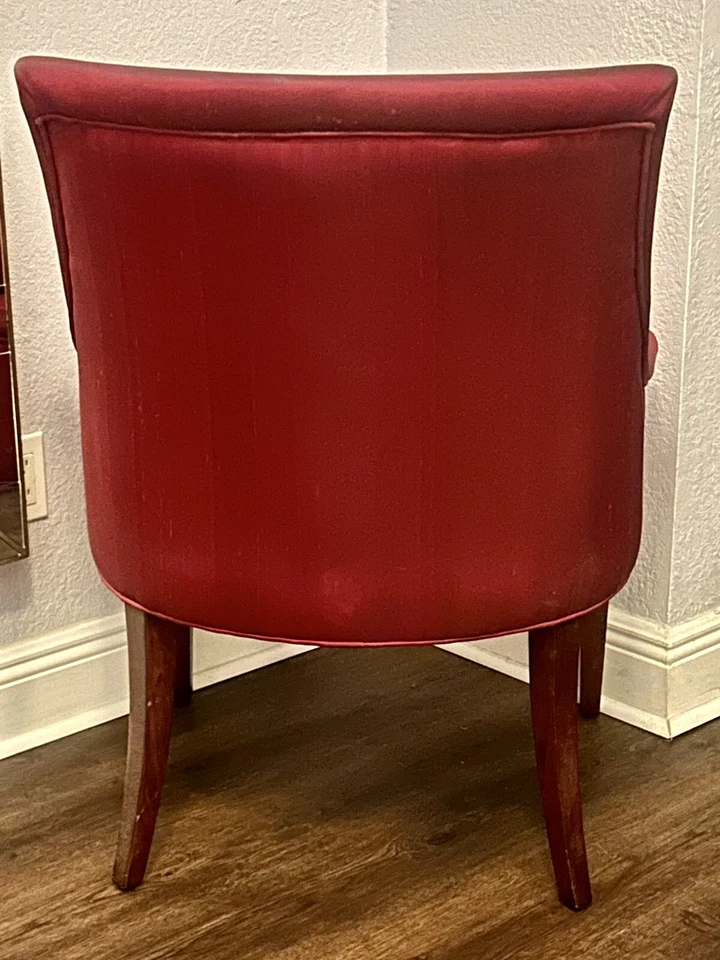 Красный стул BOMBAY из стеганой шелковой смеси с акцентом - Изображение 3 из 4