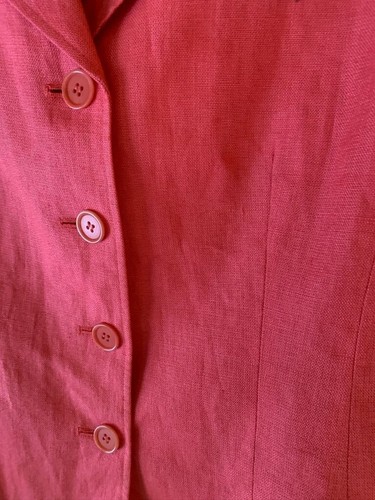 Talbots Womens Linen Cottagecore Classic Coral Blazer Jacket Size 10 Butt - Picture 3 of 6