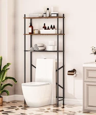 3-Tier Over The Toilet Storage Cabinet Shelf Rack Industrial Bathroom Organizer