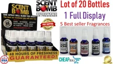 Scent Bomb 1 oz 100% Concentrated Air Freshener Display 20 Bottles (5 Scents)USA