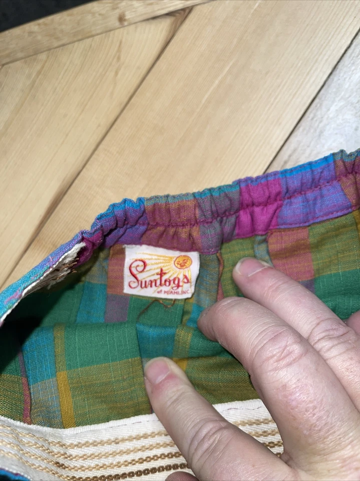 "Falda plisada colorida mezcla de algodón para niñas Suntogs of Miami de colección años 60 cintura 22""" Foto 4 de 4