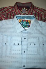 Robert Graham Men's Geometric Striped Long Sleeve Dress Shirt Sz 3XL Lot of 2 