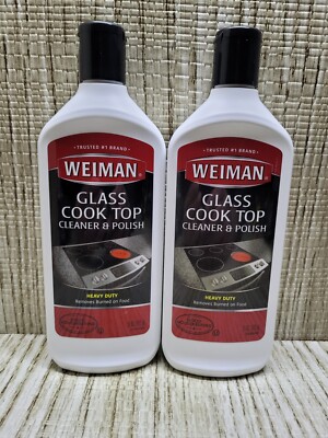 (2-Pack) WEIMAN GLASS COOK TOP Heavy Duty POLISH Clean Shine Protect RANGE TOP