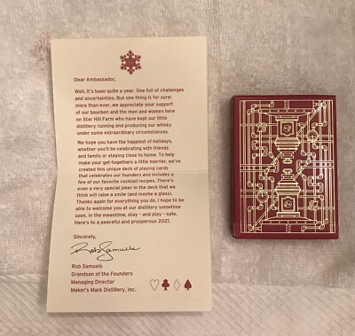2020 Christmas Makers Mark Ambassador Playing Cards *MINT*