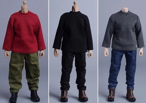 1/12 Scale Langarm T-Shirt Top Kleidung Modell für 6" männliche Actionfigur - Bild 3 von 26
