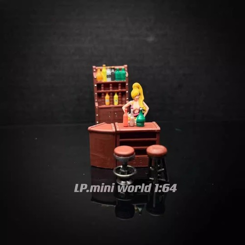 Scene scena discoteca scala 1/64 oggetti di scena dipinti in resina miniatura modello ornamenti giocattoli - Foto 10 di 10