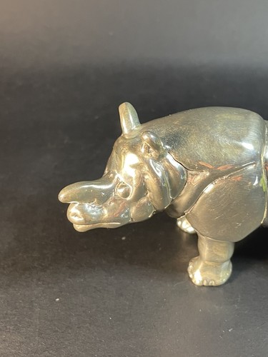 "Estatuilla de rinoceronte superpuesta de plata esterlina 925 Bat Ami 2,5"" X 3,5""" - Imagen 4 de 12