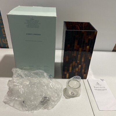 NIB PartyLite GLOBAL AMBIANCE HURRICANE P9864 Beautiful Mosaic Candle Holder