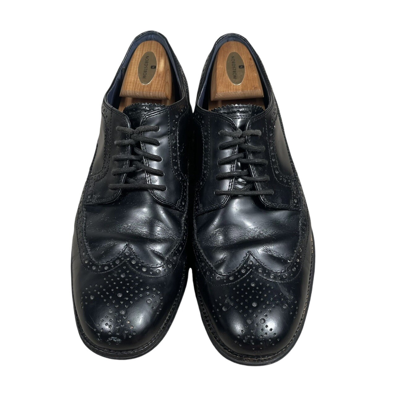 SAOLA Scarpe eleganti Cole Haan Lunargrand da uomo in pelle nera con punta alare taglia 13 M C11717