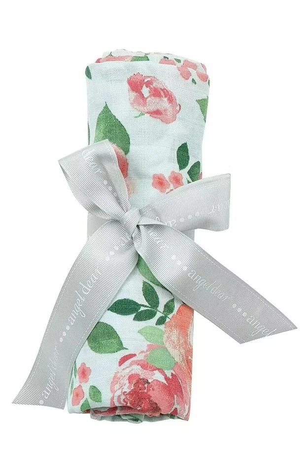 Angel Dear Lujosa Manta Suave para Bebé - Grande 47x47" Azul Verde Floral Foto 4 de 4