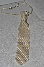  Krawattenkette Perlmuttfarben  H15-12