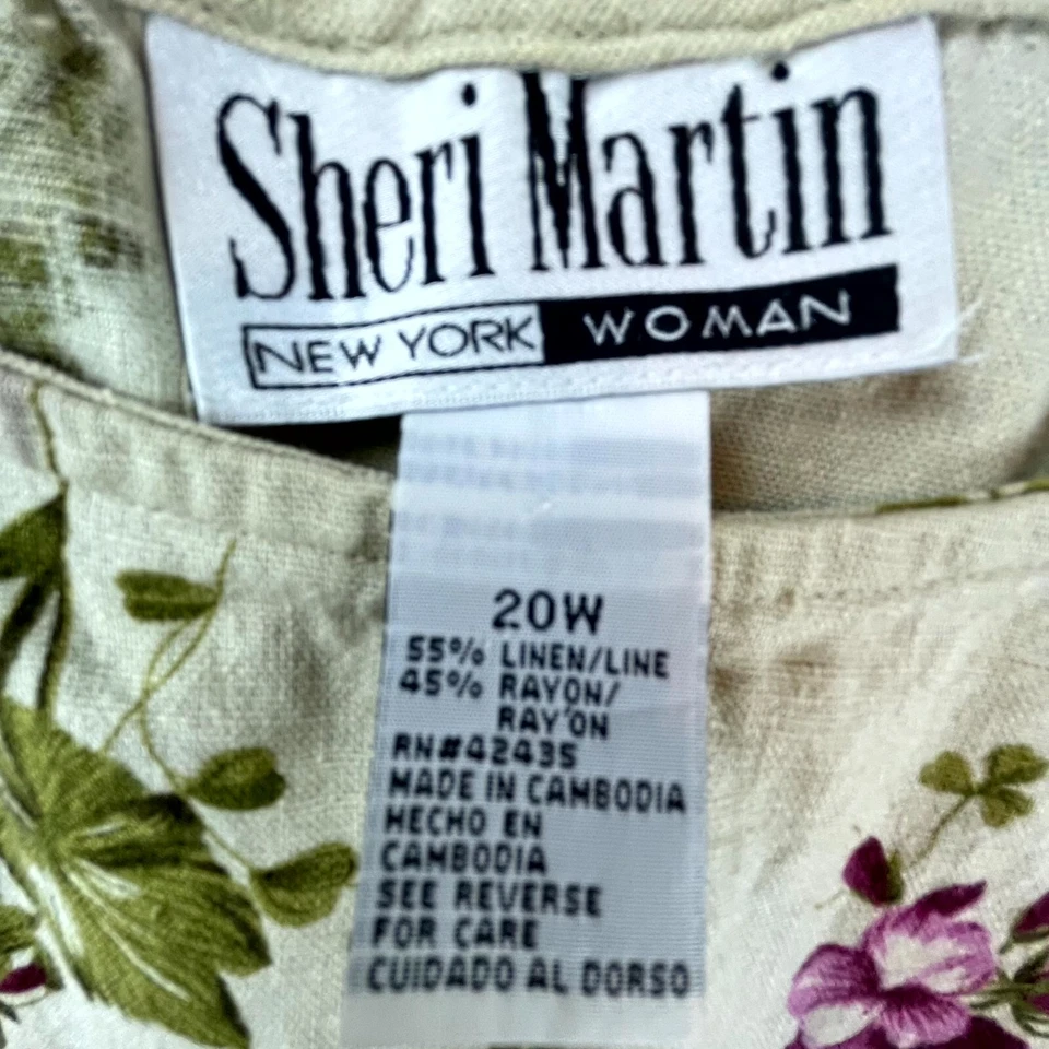 Vestido Sheri Martin Vintage 20W Lino Beige Pradera Country Modesto Foto 3 de 4