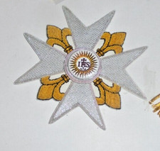IHS Jesuit Seal Crest Vestment Malta Cross Fleur Lis Holy Land Christian Patch X