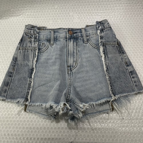 Flying Monkey Shorts Damen 23 Blau Jeans Denim Raw Hem Grunge Freizeit RAR