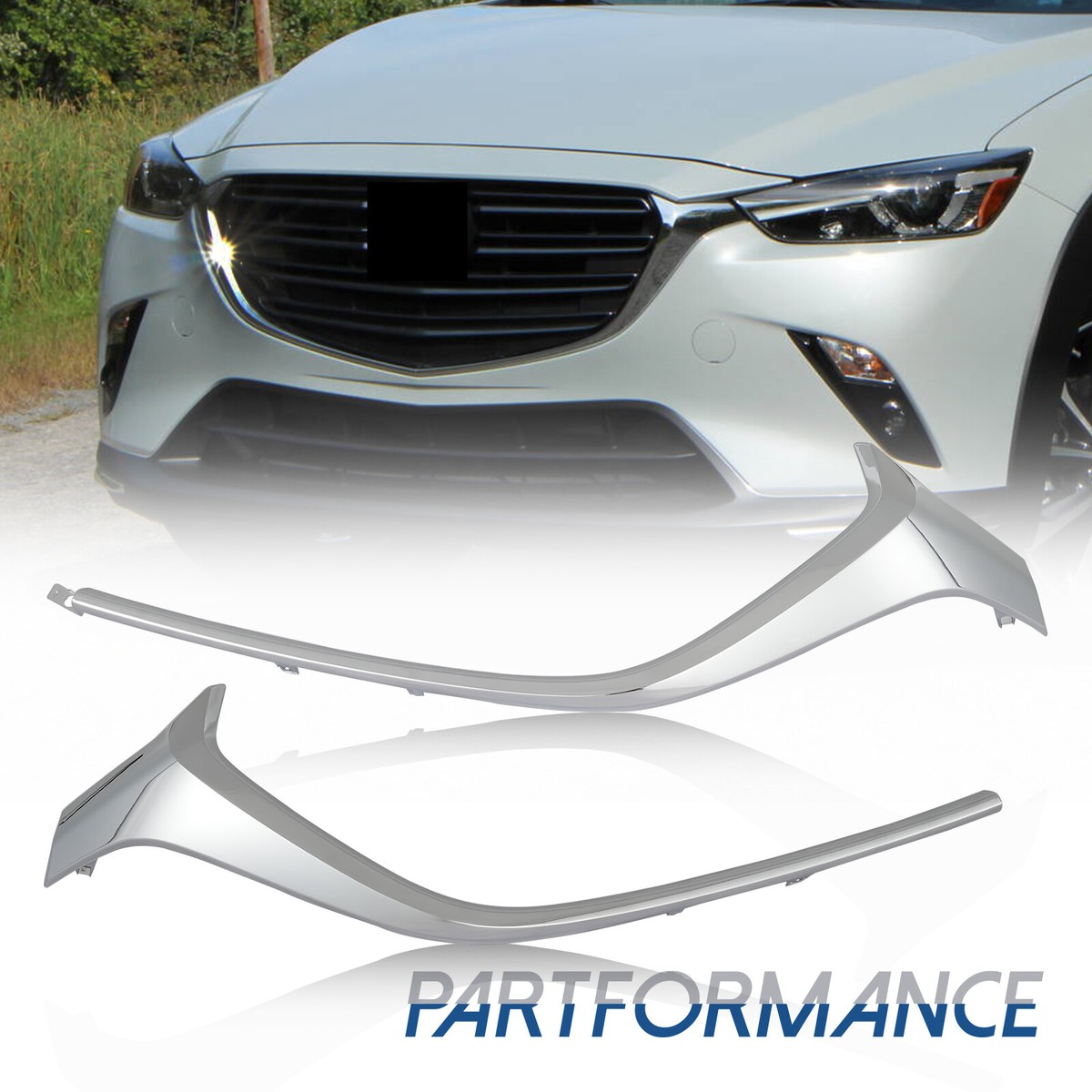 For 2016-2021 Mazda CX-3 Grille Molding Bumper Trim Driver and