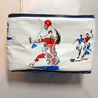 Vintage Vinyl SPORTS Cooler Taiwan 1970s UK zipper soda Football Soccer Tennis