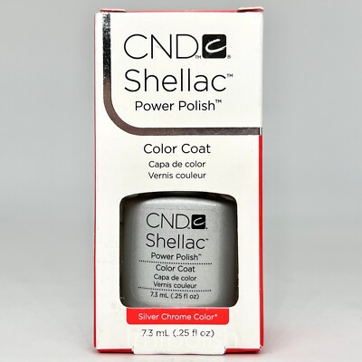 Brand New CND Shellac Gel Nail Polish - Silver Chrome Color - 0.25 fl oz