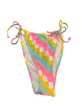 Xhilaration Juniors Size Large Bikini Bottom String Tie Geometric Square Cheeky