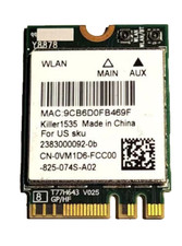 Dell Killer Wireless-AC N1535 WiFi Card + Bluetooth 4.0 M.2 VM1D6