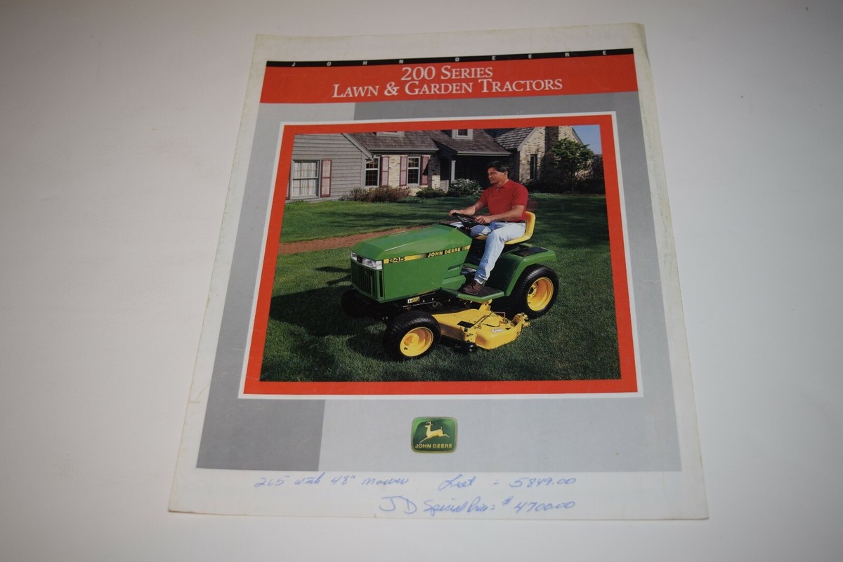 John Deere 200 Series Lawn & Garden Tractors Brochure | eBay