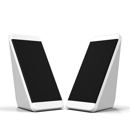 USB Wired Computer Speakers 2 Pieces PC Elevation Angle Horns for Laptop Desktop - Picture 8 of 8