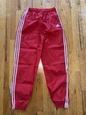 Vintage Adidas Nylon Pants Track Men s LARGE 80s Sweatpants Satin Shiny Retro
