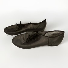 Capezio EJ1 Black Adult Size 7 Medium Jazz Oxford Split Sole Laceup Shoes USED