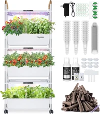 Indoor Garden Hydroponic Growing System with 81 Pods Herbs Garden Kit with 30W L
