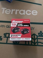 Brand New Bauer 1907C-B-2P 5ah 2 Pack 20v Battery Bundle 5.0ah