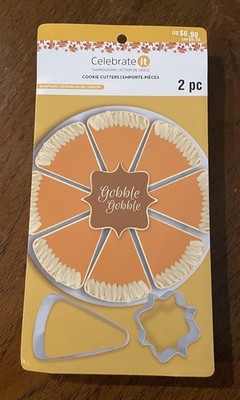 Celebrate It Thanksgiving Cookie Cutters 2-Piece Pumpkin Pie Message Placard