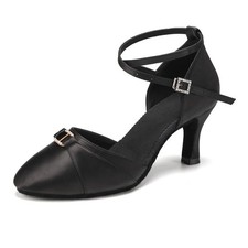 VCIXXVCE Scarpe da Ballo da Sala Donna Nere Raso Salsa Moderna Tango