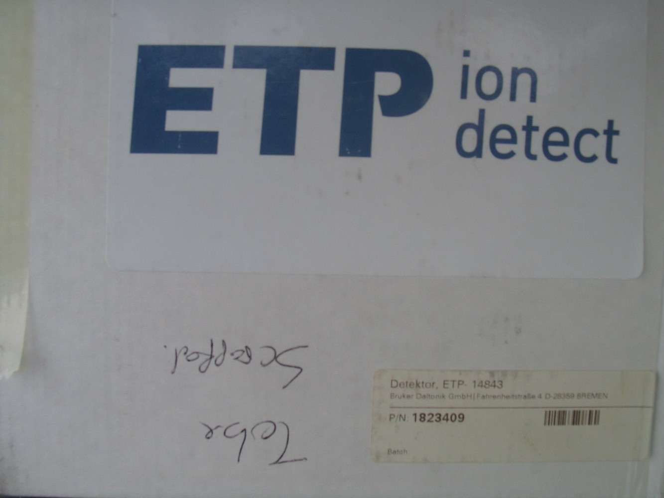 Scrapped Bruker ETP Ion Detector Electron Multiplier iCAP P/N: 14843 AF843