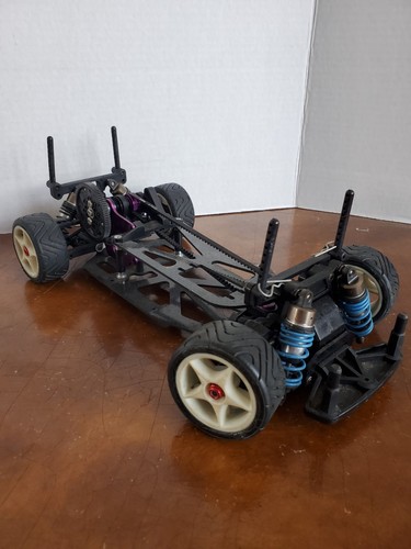 Vintage HPI RS4 Mini RC Car Roller Carbon Fiber Chassis