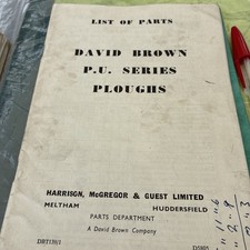 David Brown P.U. Series Ploughs parts  booklet original 48 pages missing cover