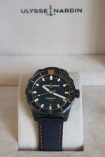 New Unworn ULYSSE NARDIN Diver 42mm Blue Shark Limited Edition Box Papers +Strap