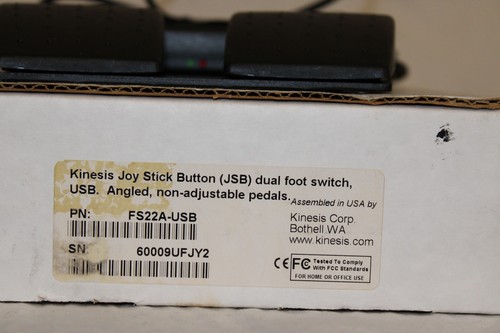 Kinesis Joy Stick Button (JSB) FS22A-USB Dual Foot Switch for Gaming/Sim - Open - Picture 2 of 4