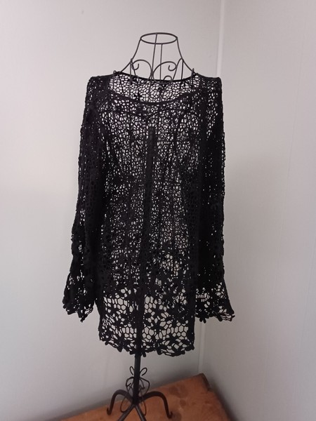 Black Crochet Look Jumper