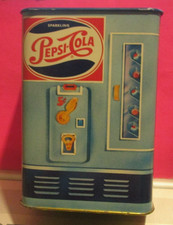 Vintage  ADVERTISING Hallmark Pepsi Cola Vending Machine Tin Bank USA