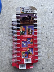 Lites-Up All-in-One Clips, PLUS Outdoor Gutter/Shingle C7/C9 Clear 26pk