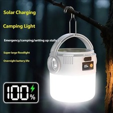 Solar Portable Rechargeable LED Camping Lantern Flashlight Lamp USB Rechargeable