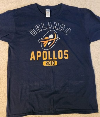 Rare Orlando Apollos Men's Large Navy Alliance of American Football AAF T-Shirt