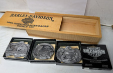 3 - 1994 Harley-Davidson LTD Motorcycle Metal Belt Buckle Set Boxed