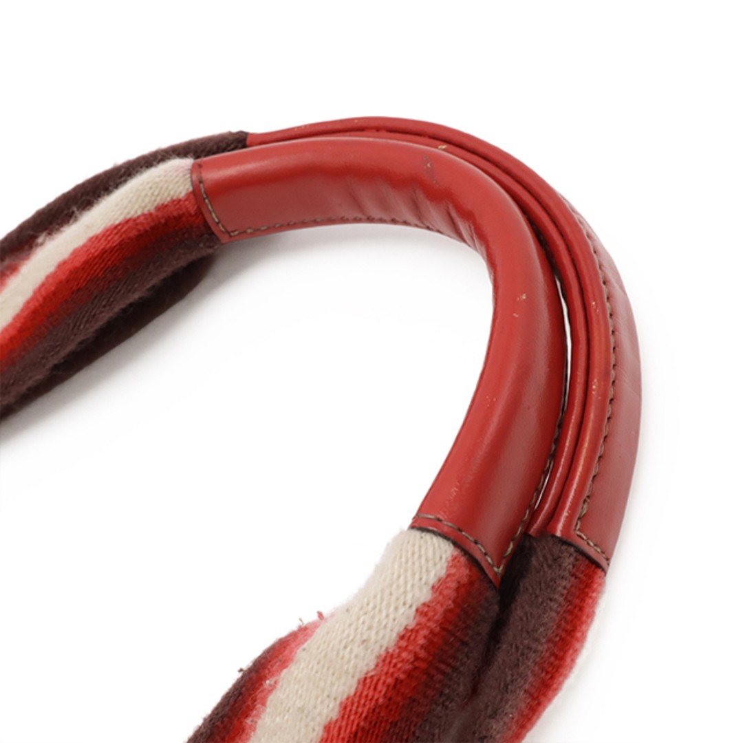 Gucci GG Canvas Leather Tote Bag Large Khaki Red Used Shoulder Bag thumbnail 5