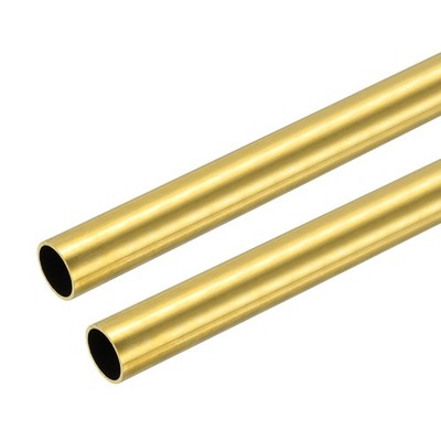 15mm OD x 0.5mm Wall Thickness x 203mm(8'') Length Copper Round Tube(Pack of 2)