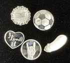 Lot of 5 – 1 Gram .999 Fine Silver Bars Mixed Designs Fractional Silver